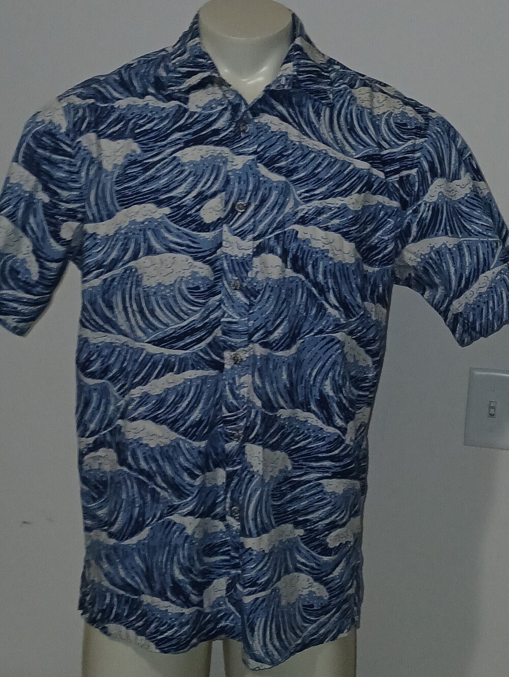 Cooke Street Mens Hawaiian Wave Ocean Beach Cruise Short Sleeve Shirt Size M